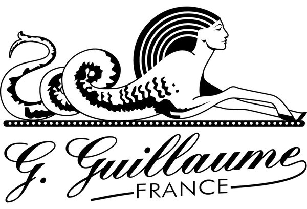 G.Guillaume - Patentspange - 11 cm - schwarz / weiß