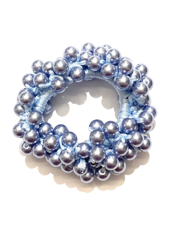 Perlen Zopfgummi - hellblau
