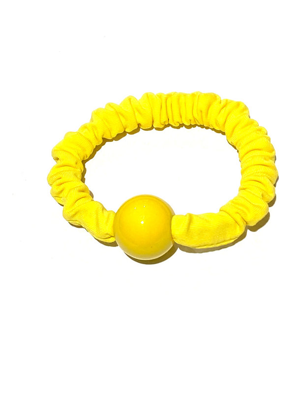 Zopfgummi - gerüscht - gelb